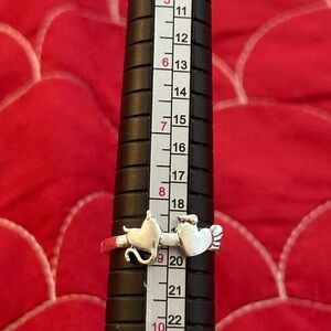 Fashion Silver Heart Ring Size 8.5 Demon Angel Devil Good Evil Holy